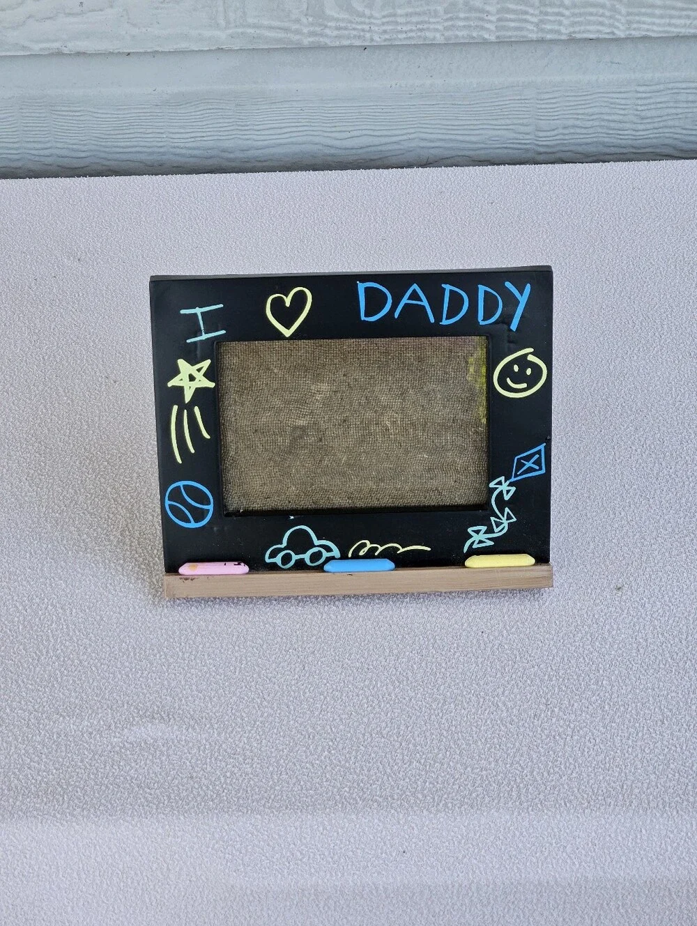 I Love My Daddy Chalkboard Photo Frame 4x6 Horizontal Child Writing Father's Day